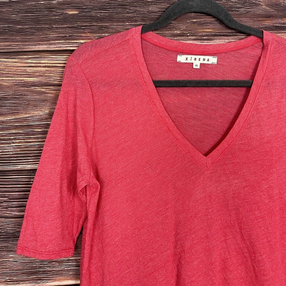 Xirena Red Pink V-Neck Tee Short Sleeve Womens Size XS - Picture 6 of 6